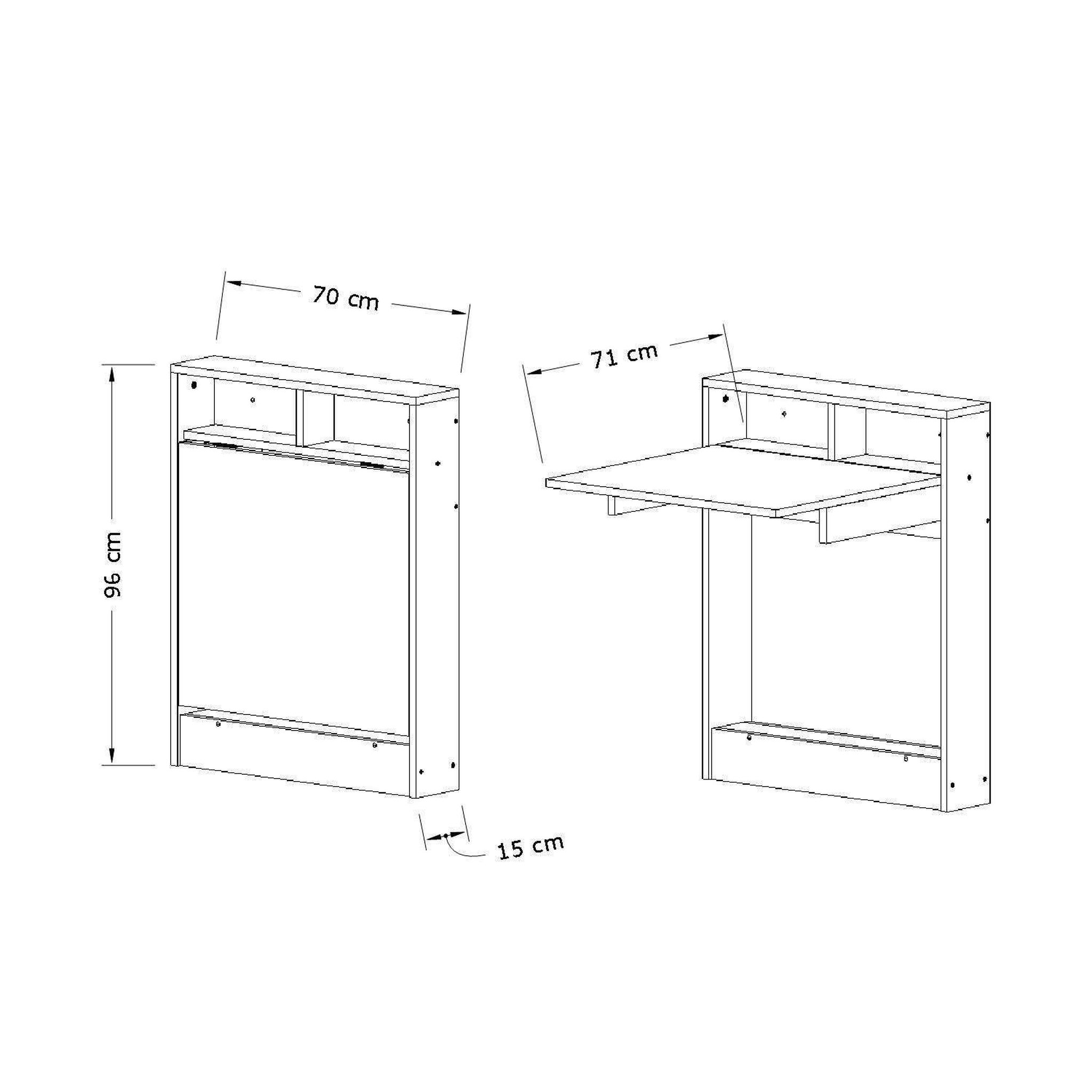 Voir la diapositive 3 : TOILINUX Table pliante aymar en bois - blanc et beige