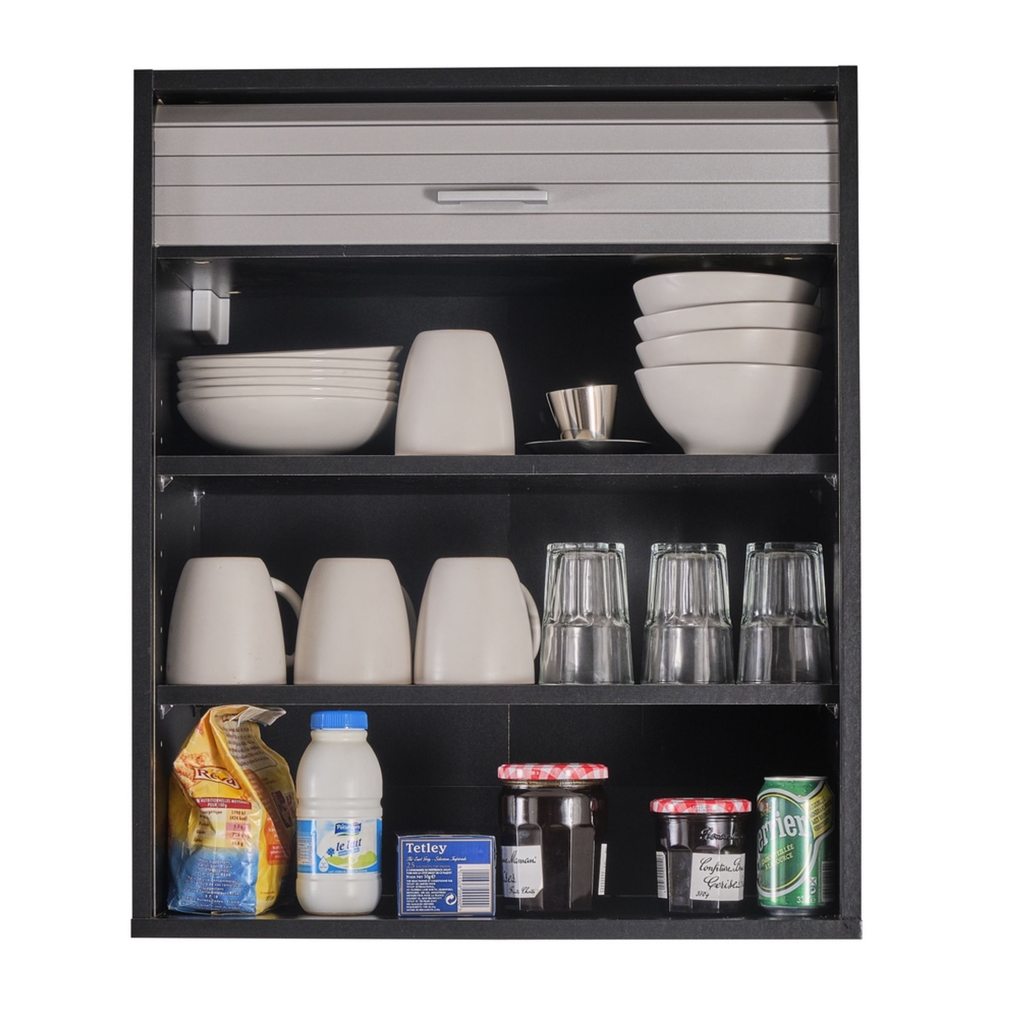 Rangement de cuisine à rideau coloris noir L60 cm - COOKING. Coloris disponibles : Noir