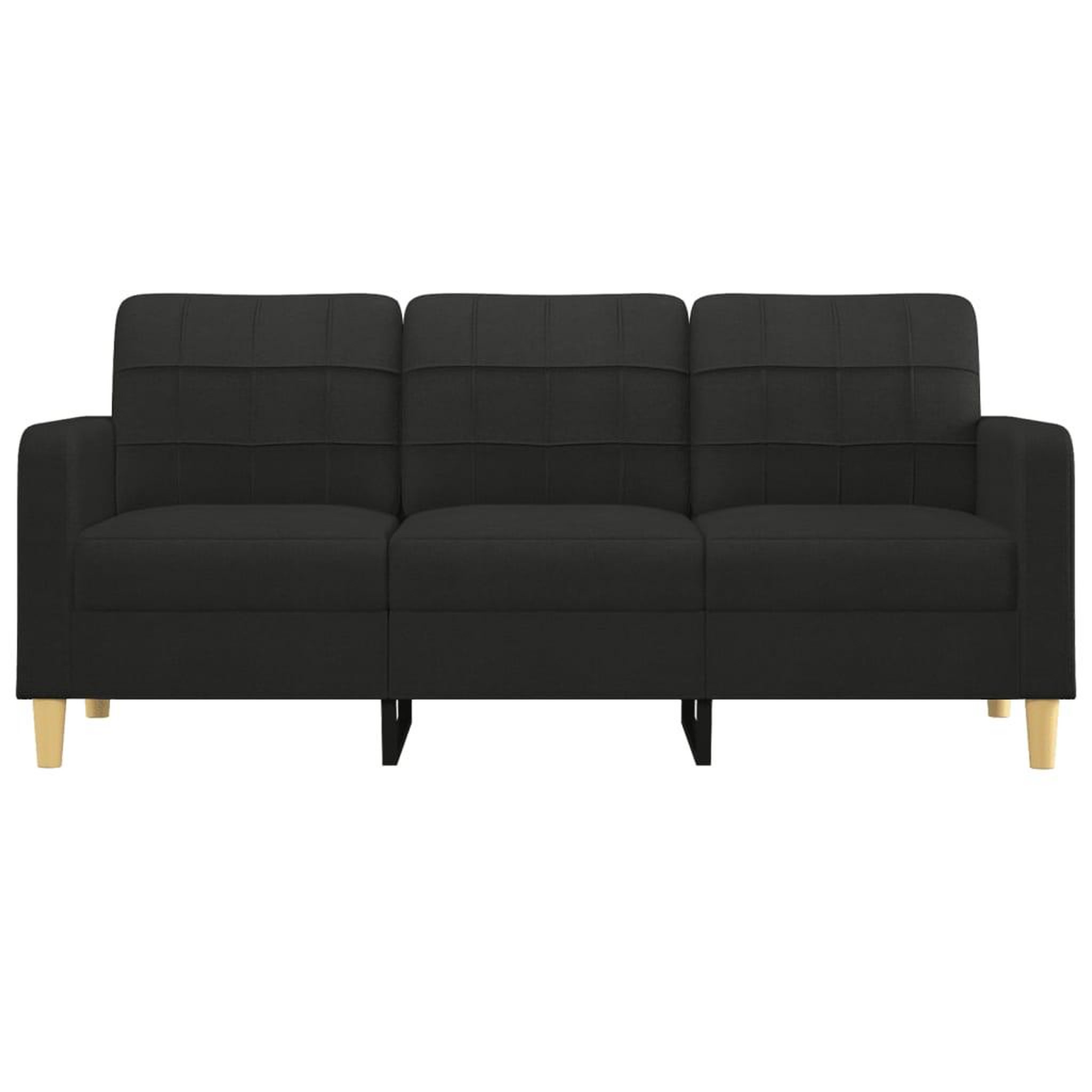 Voir la diapositive 3 : VIDAXL Canape a 3 places Noir 180 cm Tissu