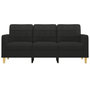 Voir la diapositive 3 : VIDAXL Canape a 3 places Noir 180 cm Tissu