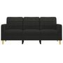 Voir la diapositive 3 : VIDAXL Canape a 3 places Noir 180 cm Tissu