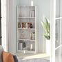 Voir la diapositive 1 : VIDAXL Bibliotheque a 4 niveaux Blanc brillant Bois d'ingenierie