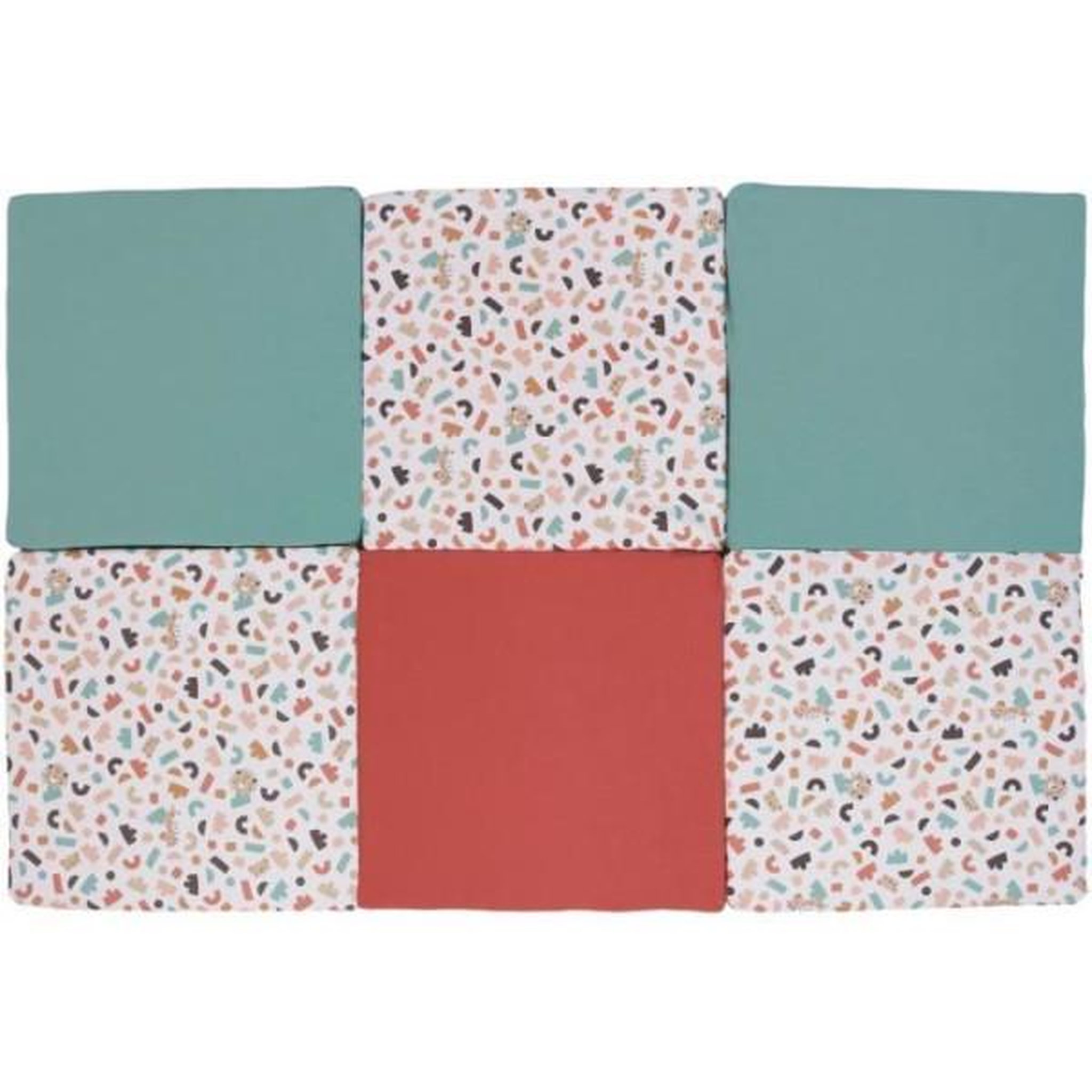 TINEO Maxi tapis d'éveil Malin - TINEO - Tapis évolutif 5-en-1 - 180 x 120 cm - Géométrique / Animaux rigolos