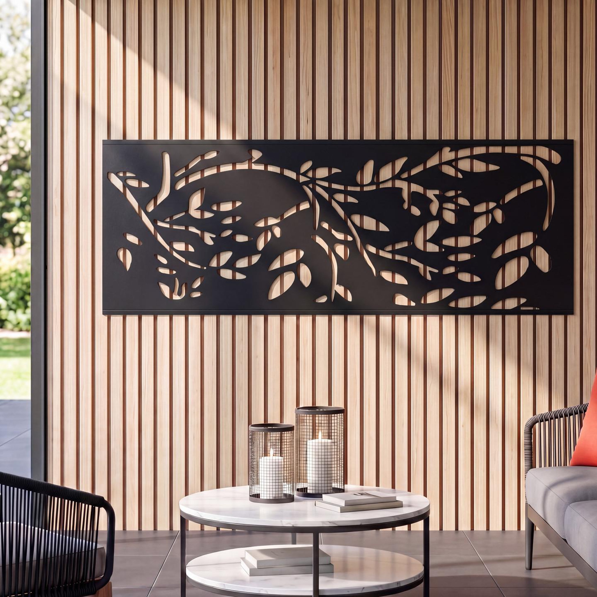 Voir la diapositive 6 : ID MARKET Panneau décoratif universel 150 x 50 cm lis noir mat