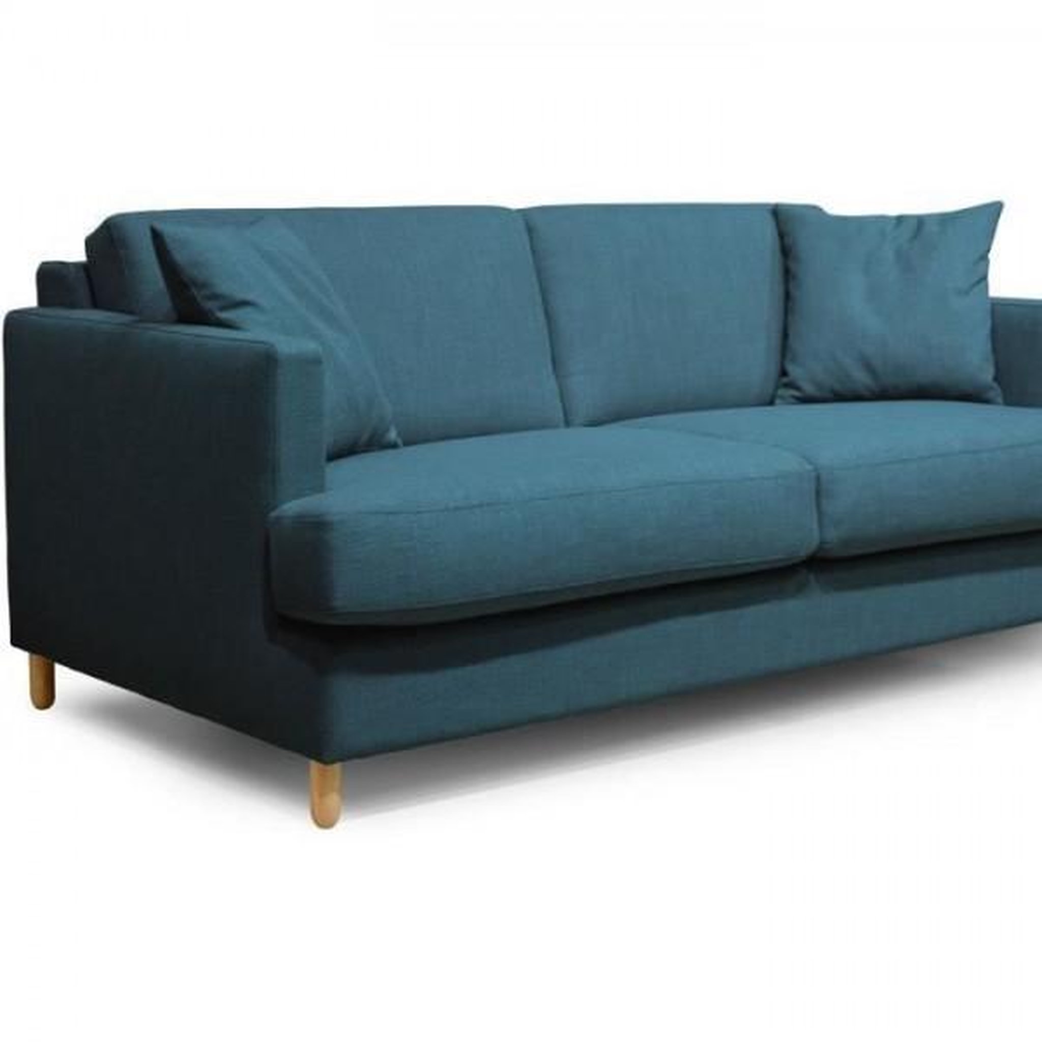 Voir la diapositive 3 : MARKET24 Hexagone - Canapé convertible 3 places - Tissu Bleu pétrole - L 182 x P 98 x H 82 cm - Larry
