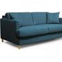 Voir la diapositive 3 : MARKET24 Hexagone - Canapé convertible 3 places - Tissu Bleu pétrole - L 182 x P 98 x H 82 cm - Larry