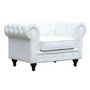 Voir la diapositive 1 : Habitat et Jardin Fauteuil Chesterfield  Aliza  - 111 x 82 x 70 cm - Blanc