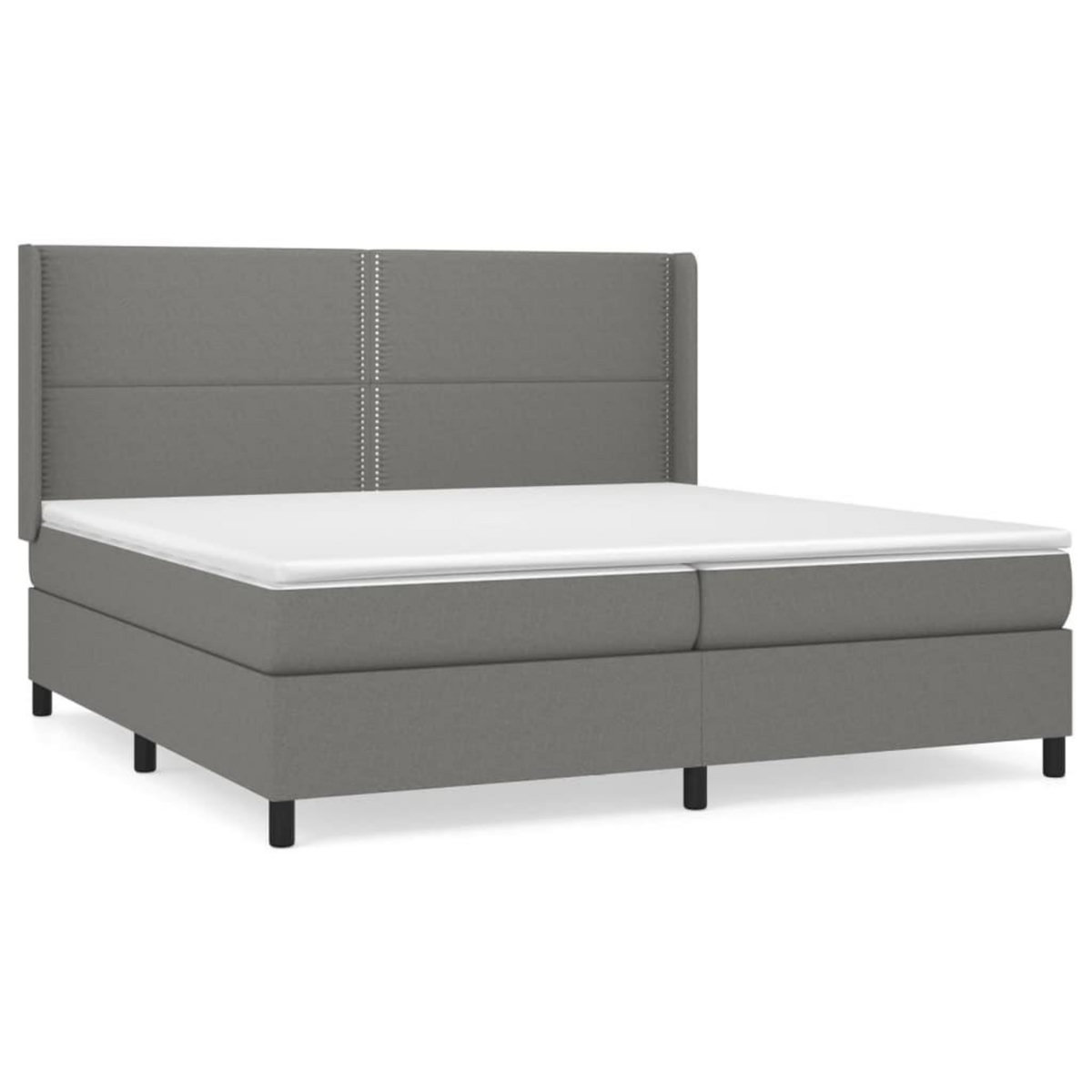 VIDAXL Sommier a lattes de lit avec matelas Gris fonce 200x200cm Tissu