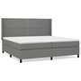 Voir la diapositive 2 : VIDAXL Sommier a lattes de lit avec matelas Gris fonce 200x200cm Tissu