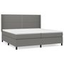 Voir la diapositive 2 : VIDAXL Sommier a lattes de lit avec matelas Gris fonce 200x200cm Tissu