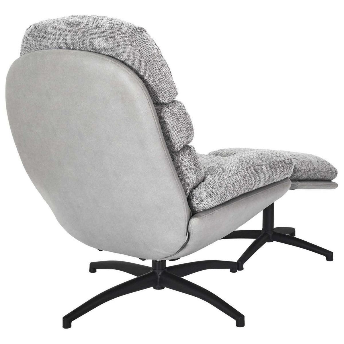 The Home Deco Factory Fauteuil relax Horten avec repose pieds - Gris