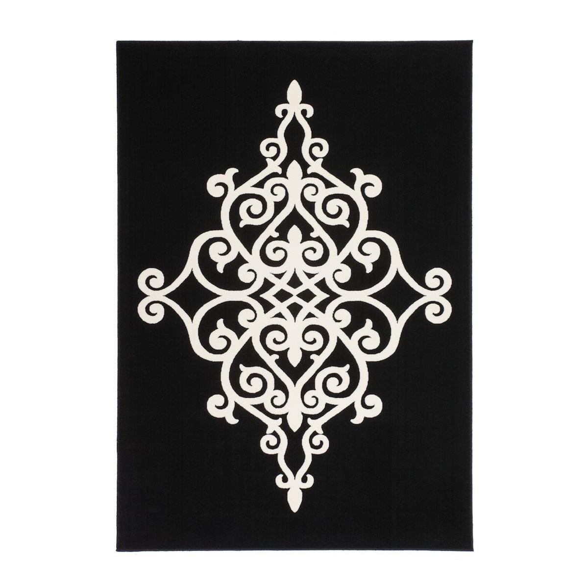 Paris Prix Tapis Tissé Effet 3D à Poils Courts  Manolya  Noir
