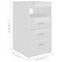 Voir la diapositive 6 : VIDAXL Armoire a tiroirs Blanc brillant 40x50x76 cm Bois d'ingenierie