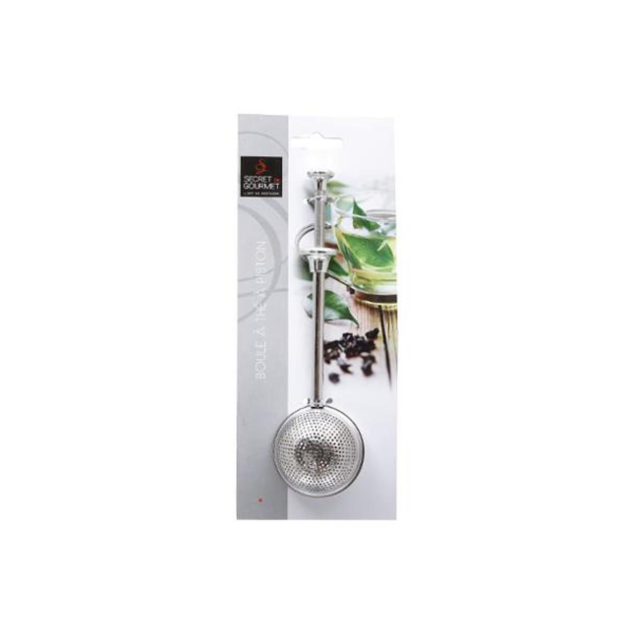 Voir la diapositive 4 : SECRET DE GOURMET Boule à thé  inox  18cm argent