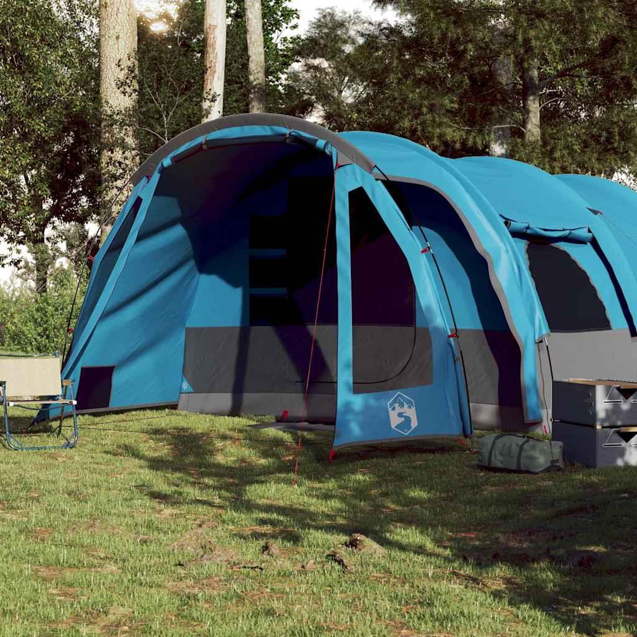 Voir la diapositive 3 : VIDAXL Tente familiale tunnel 8 personnes bleu impermeable
