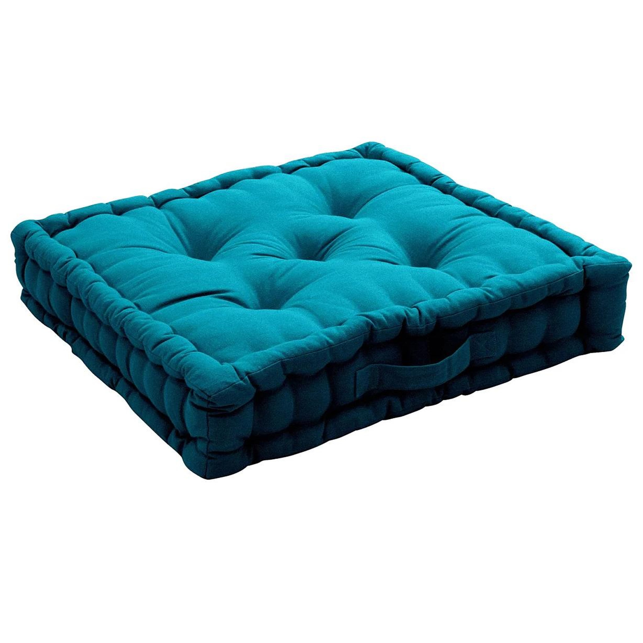 Voir la diapositive 1 : Eden Coussin de sol uni en coton panama