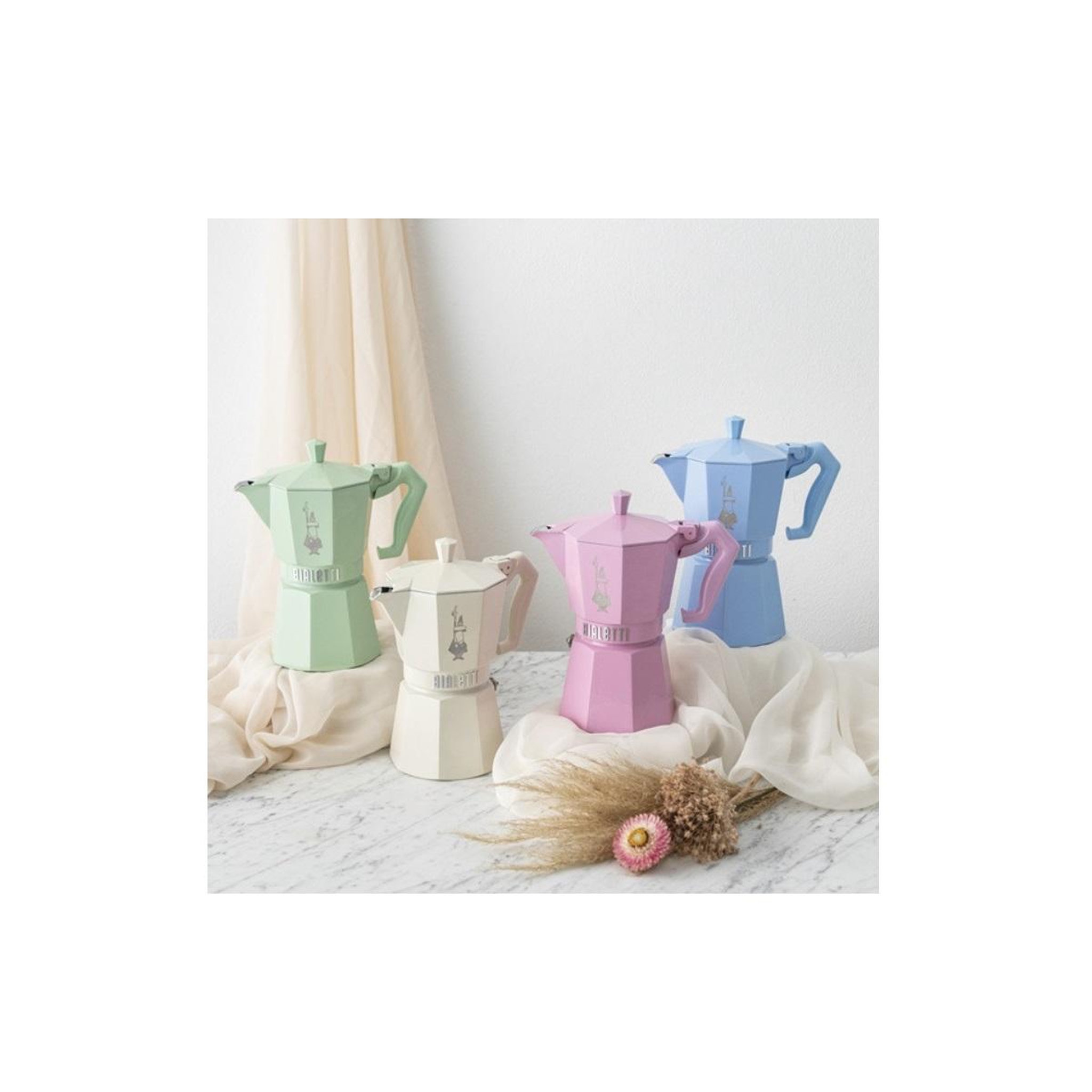 Voir la diapositive 2 : BIALETTI Cafetière italienne 3 tasses rose pastel - 0009063