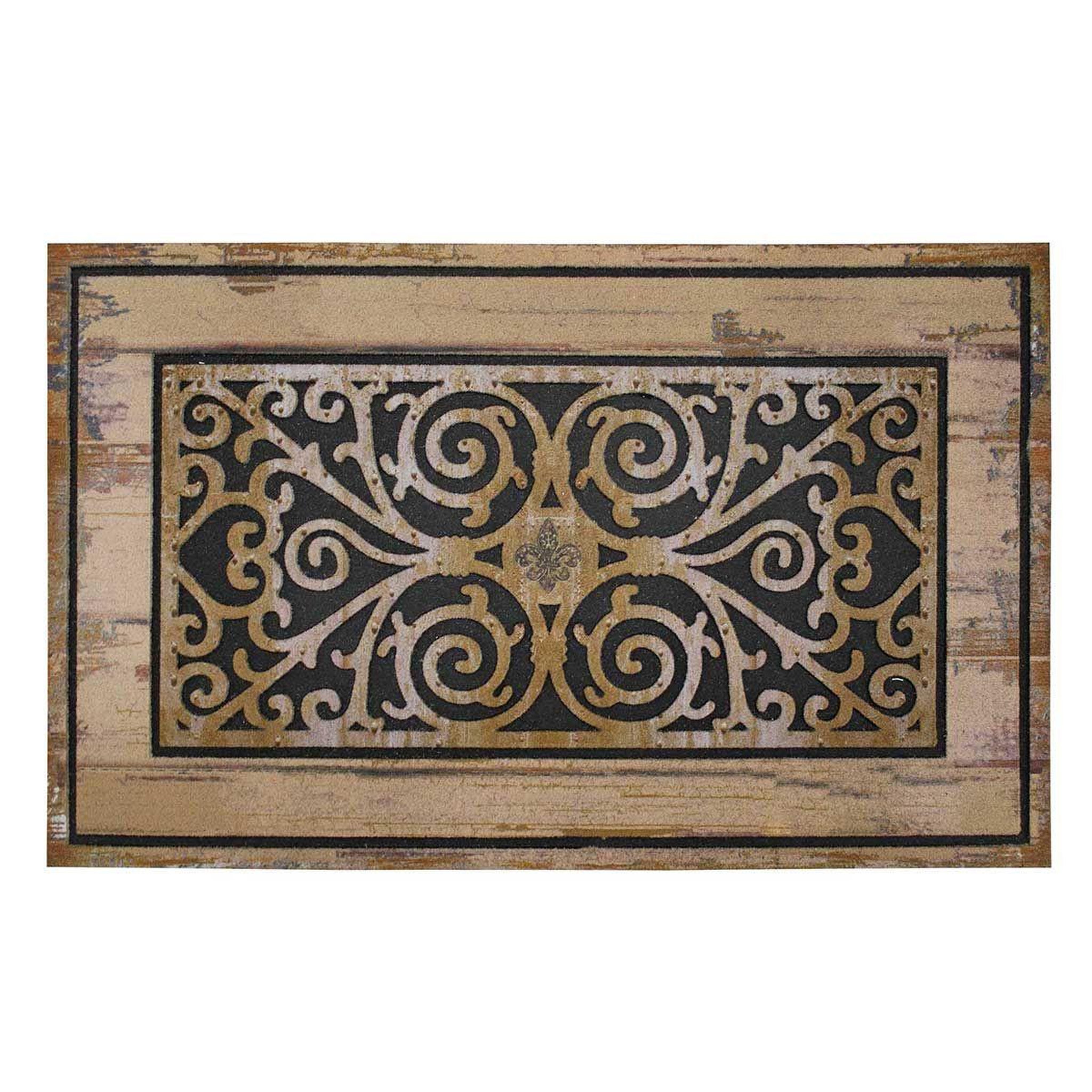 Voir la diapositive 1 : Douceur d'Intérieur Tapis Relief Imprimé  Castel  45x75cm Naturel