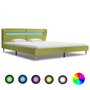 VIDAXL 280735 Bed Frame with LED Green Fabric 150x200 cm (UK/NO/IE/FI/DE/FR/NL only)