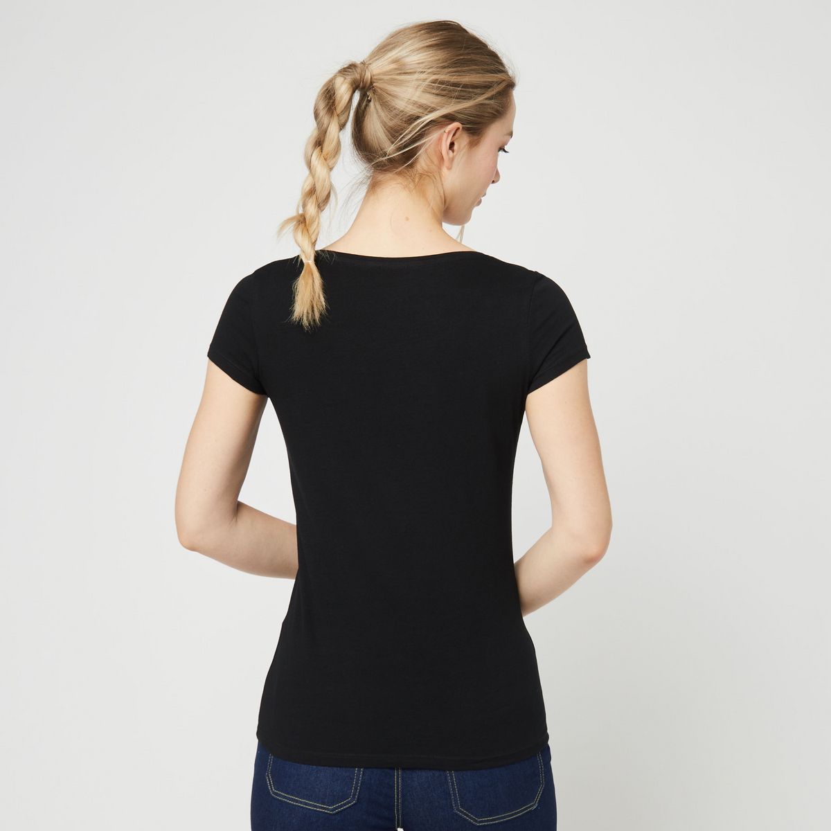 INEXTENSO T-shirt manche courte noir uni femme