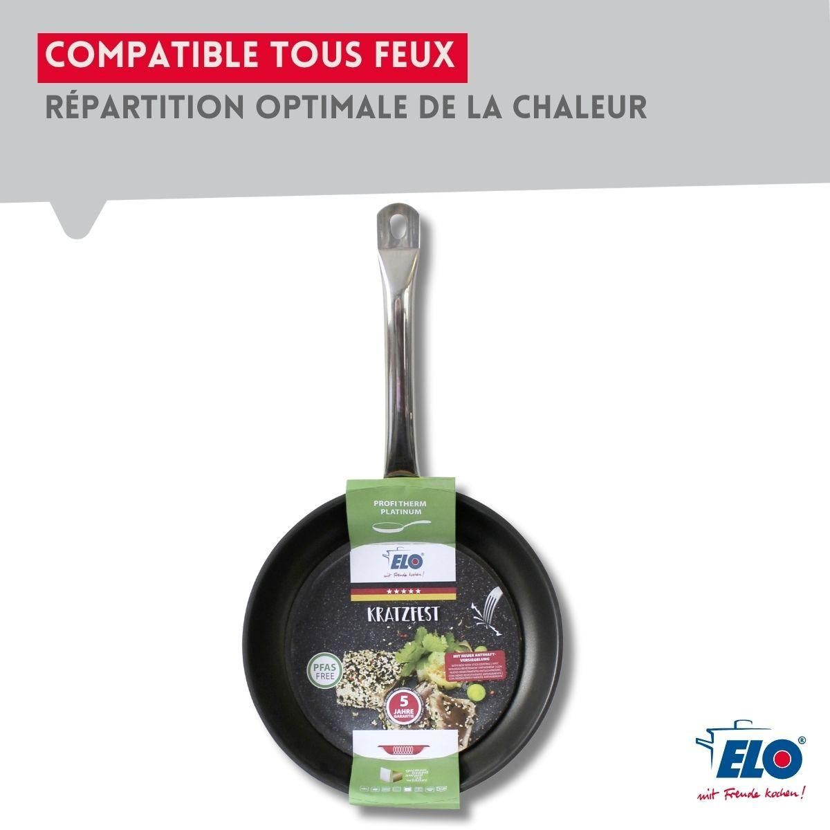 ELO Poêle céramique sans PFAS 32 cm Profi Therm Platinum Elo