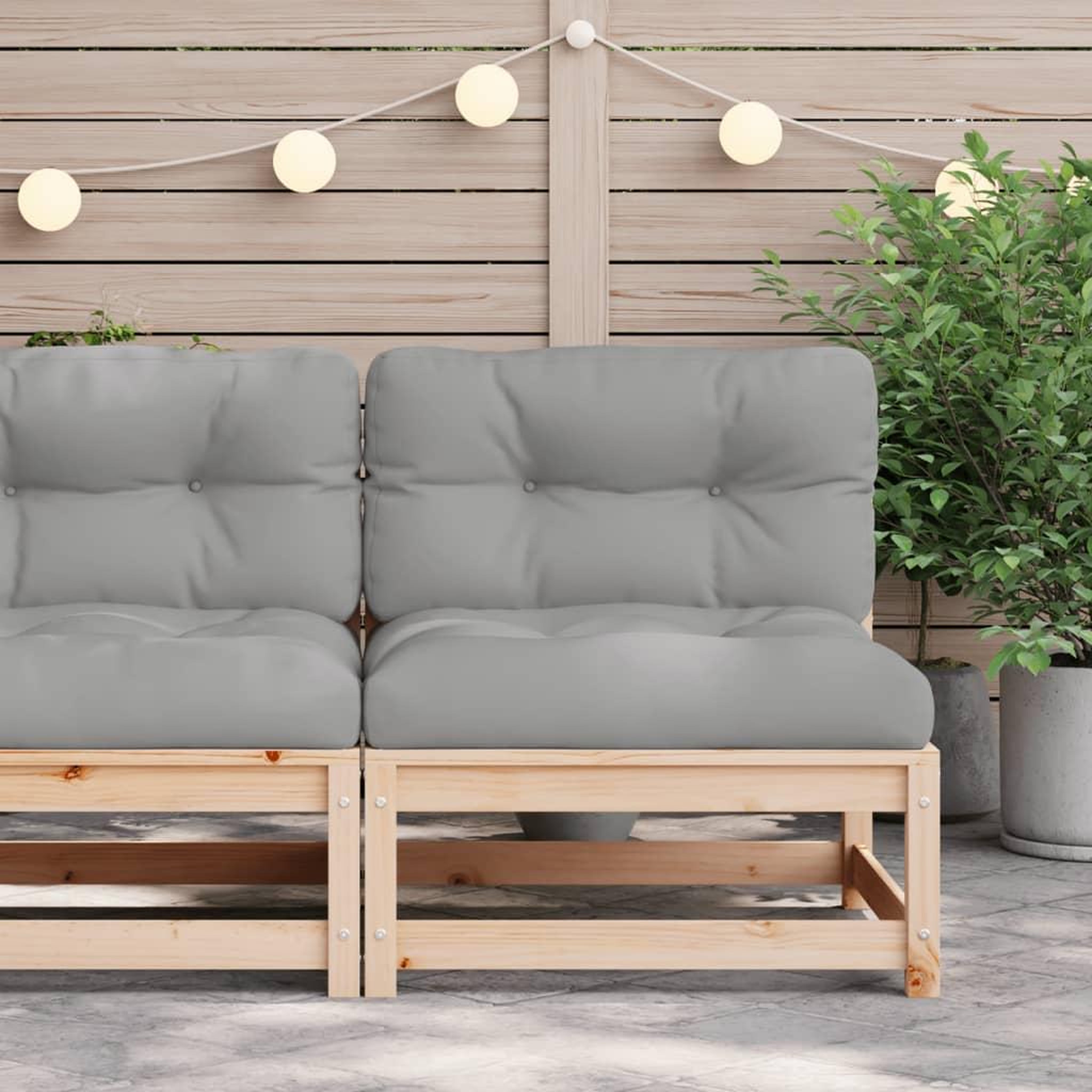 Voir la diapositive 3 : VIDAXL Canape de jardin sans accoudoirs et coussins bois massif de pin