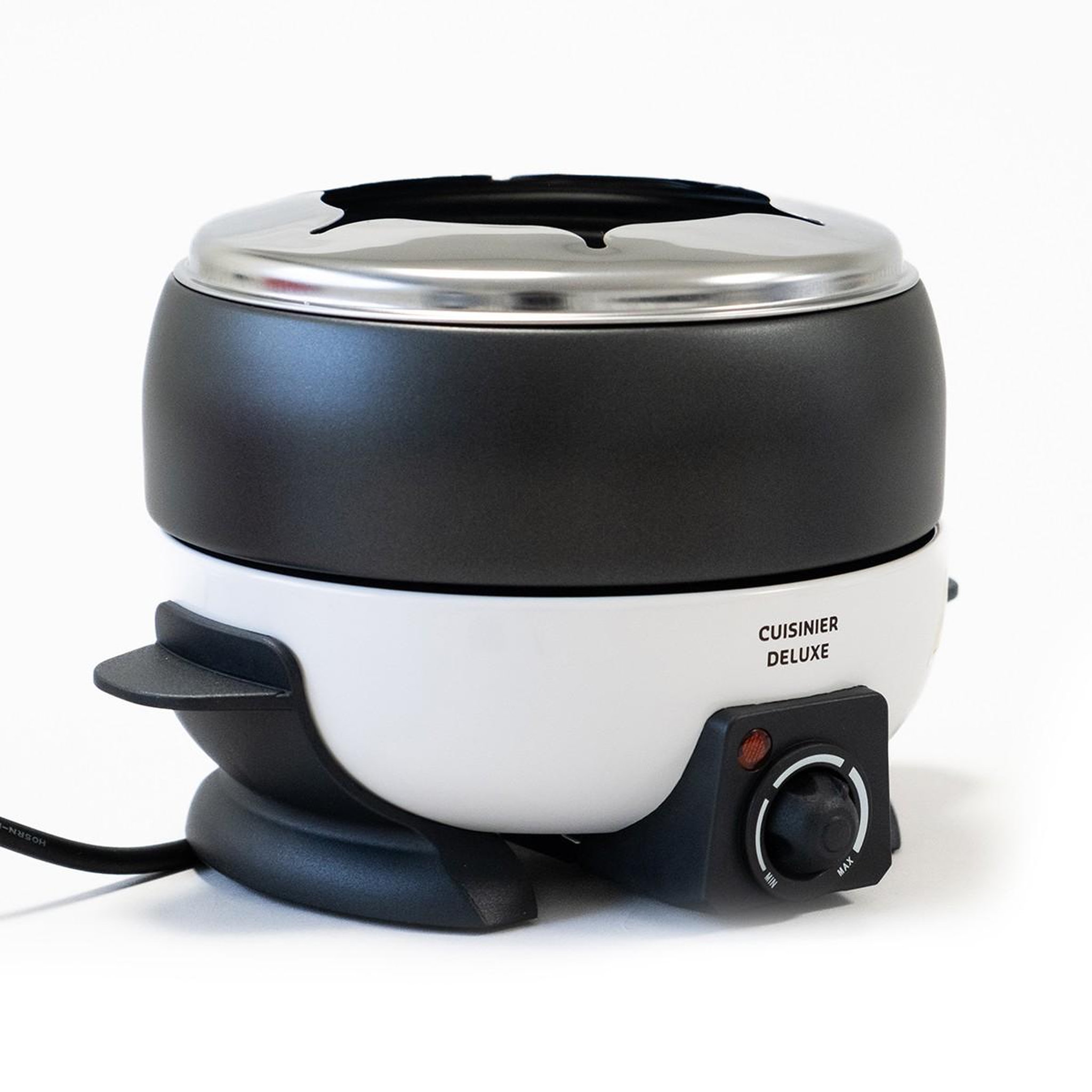 Voir la diapositive 2 : CUISINER DELUX Appareil à fondue électrique 6 pers.800W Cuve 2L Anti-adhésif + 6 Fourchettes Inox Cuisinier DELUXE