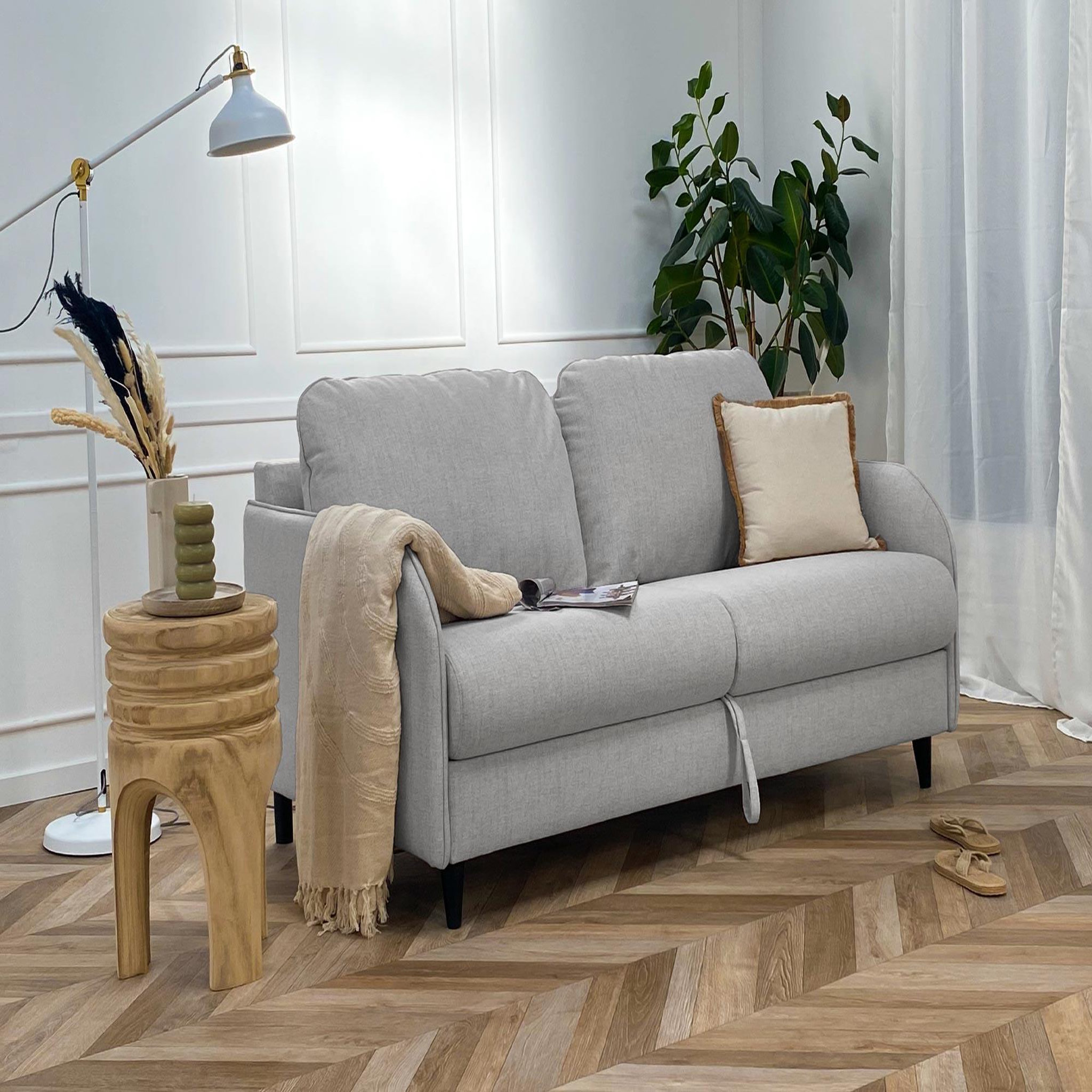 Voir la diapositive 3 : BEST MOBILIER Cosmos - canapé 3 places convertible express couchage quotidien 140 cm matelas 11 cm en tissu
