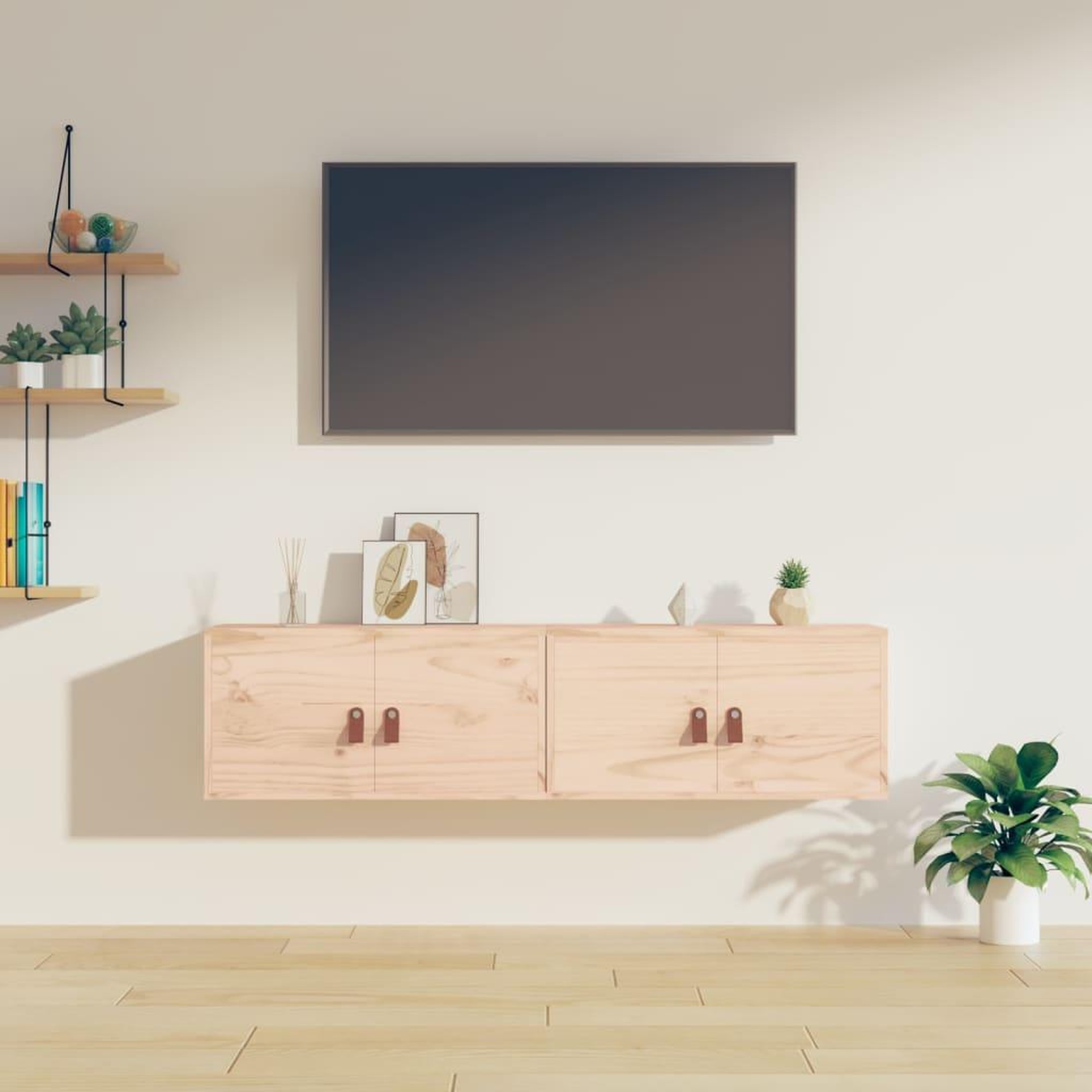 Voir la diapositive 1 : VIDAXL Armoires murales 2 pcs 60x30x30 cm Bois de pin massif