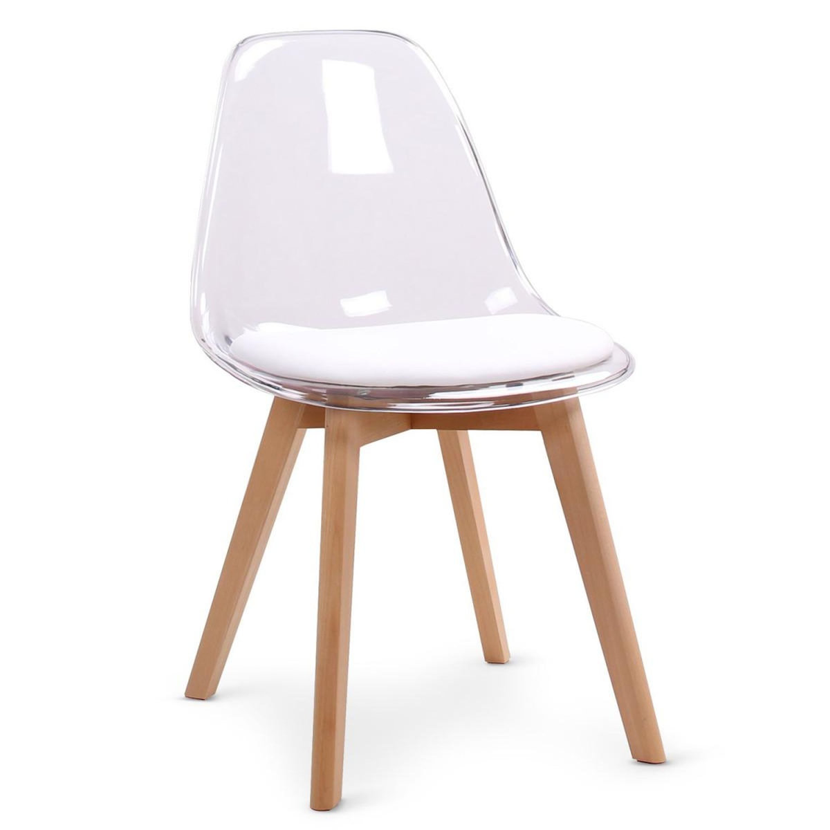 Paris Prix Lot de 2 Chaises Scandinave  Flaubert  84cm Blanc
