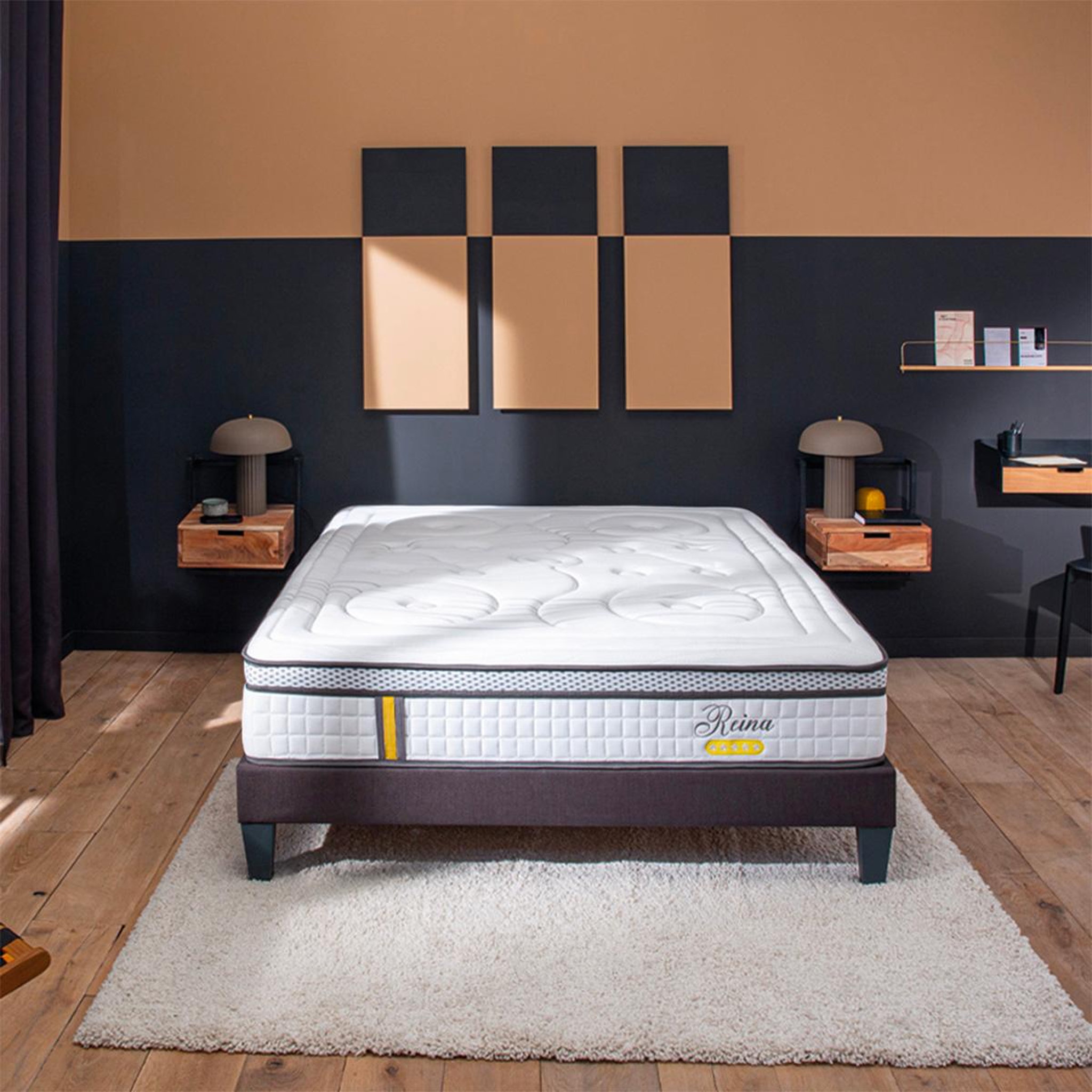 Voir la diapositive 2 : BELLECOUR BELLECOUR LITERIE | Ensemble REINA 2.0 | Matelas Ressorts ensachés + Sommier Bois