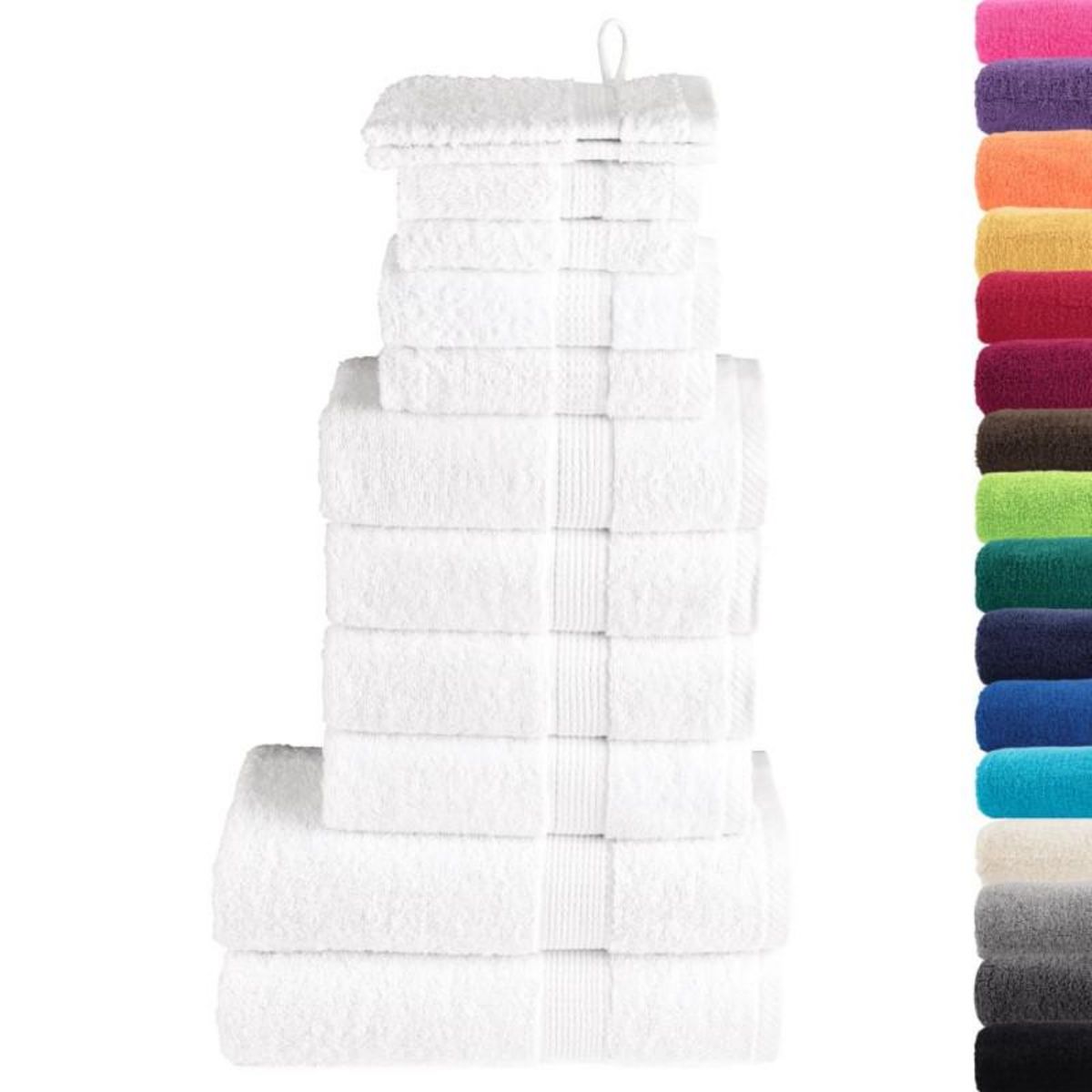 VIDAXL Ensemble de serviettes de qualité supérieure SOLUND 12pcs blanc