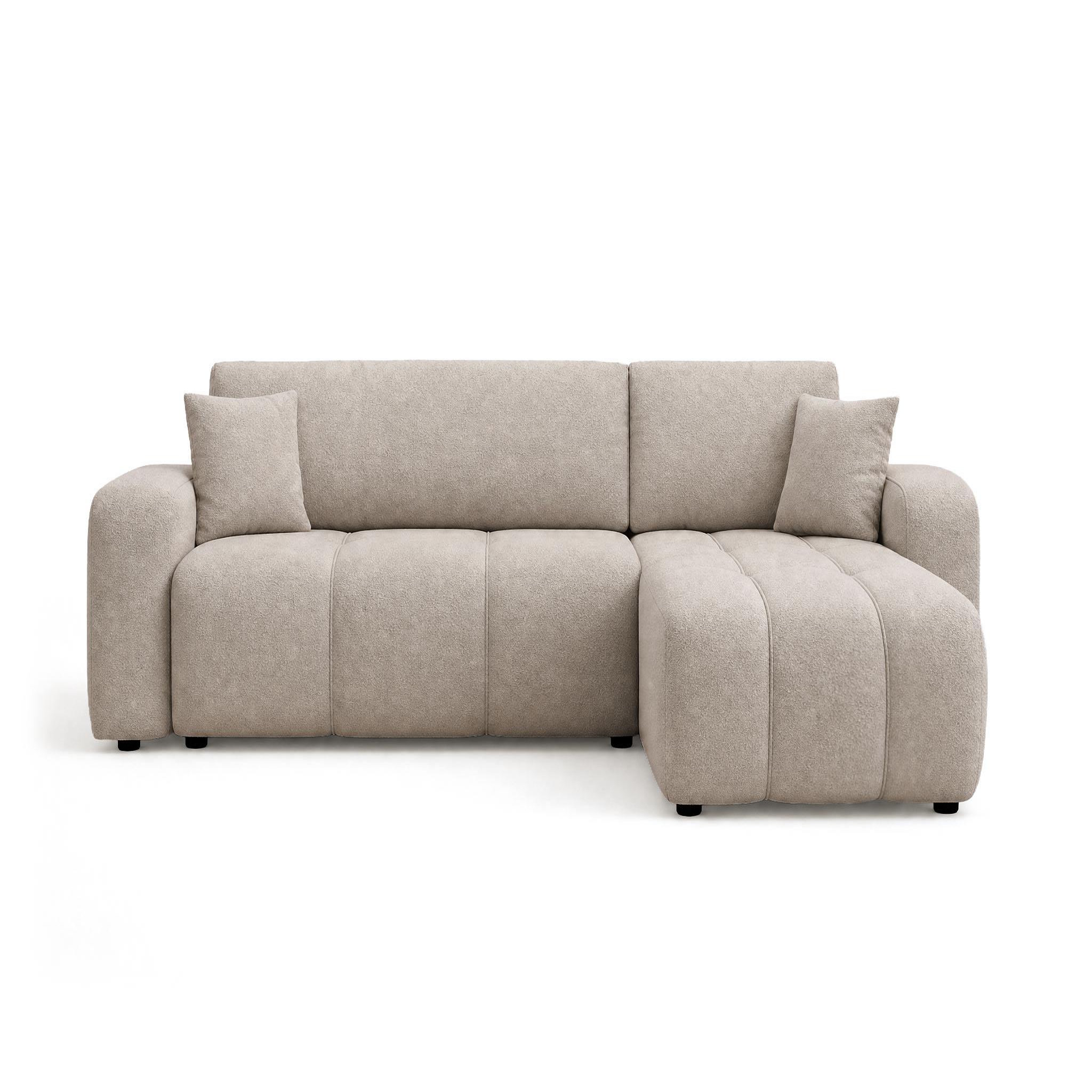 Voir la diapositive 1 : BEST MOBILIER Nicole - canapé d'angle réversible 4 places convertible avec coffre en tissu
