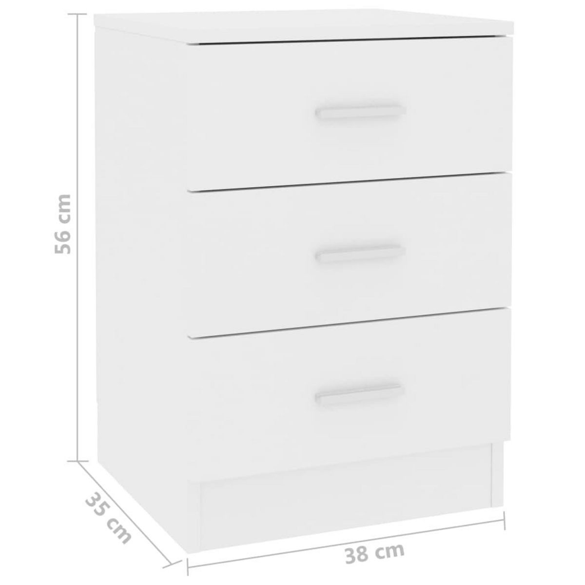VIDAXL Tables de chevet 2 pcs Blanc 38x35x56 cm Bois d'ingenierie