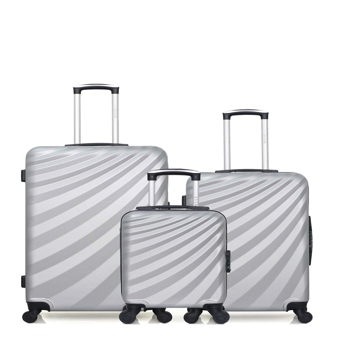 WAVE PARIS WAVE PARIS - Lot de 3 - Valise Grand format, valise weekend et valise cabine XXS DANUBE
