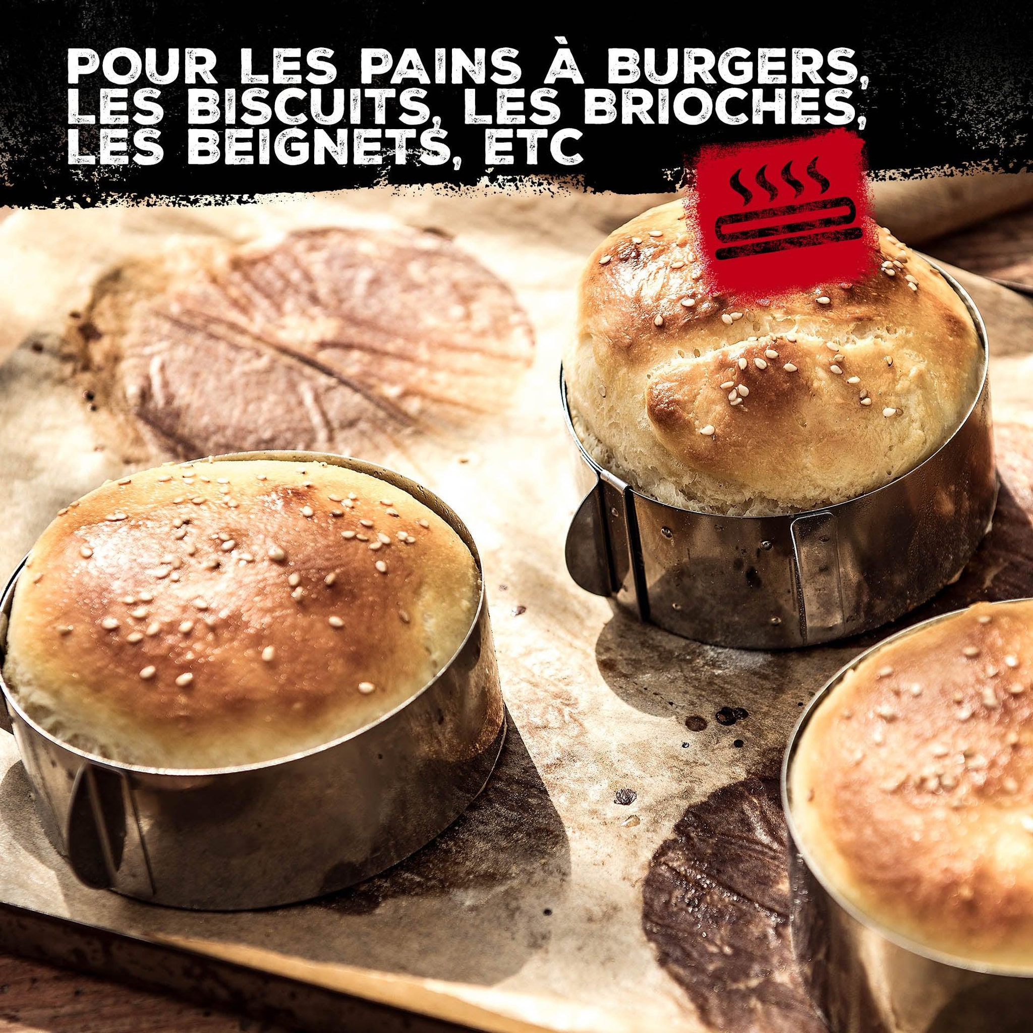 Voir la diapositive 4 : FM PROFESSIONAL Lot de 2 emporte-pièces réglables 9 à 11,7 cm fm professional barbecue