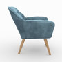 Voir la diapositive 5 : Rendez vous déco Fauteuil en tissu bleu et pieds en bois-Simba