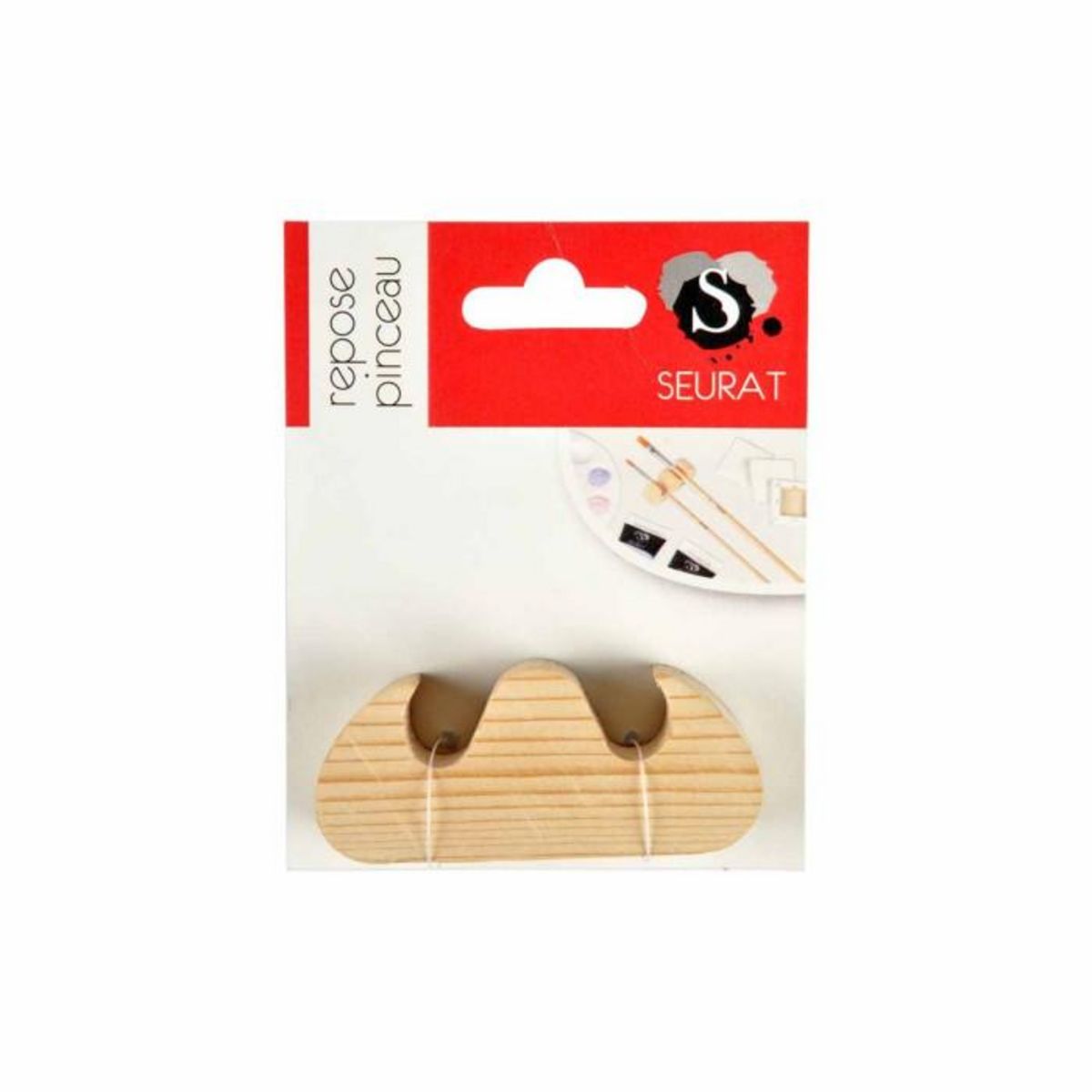 Paris Prix Repose Pinceaux Bois  2 Encoches  7cm Naturel