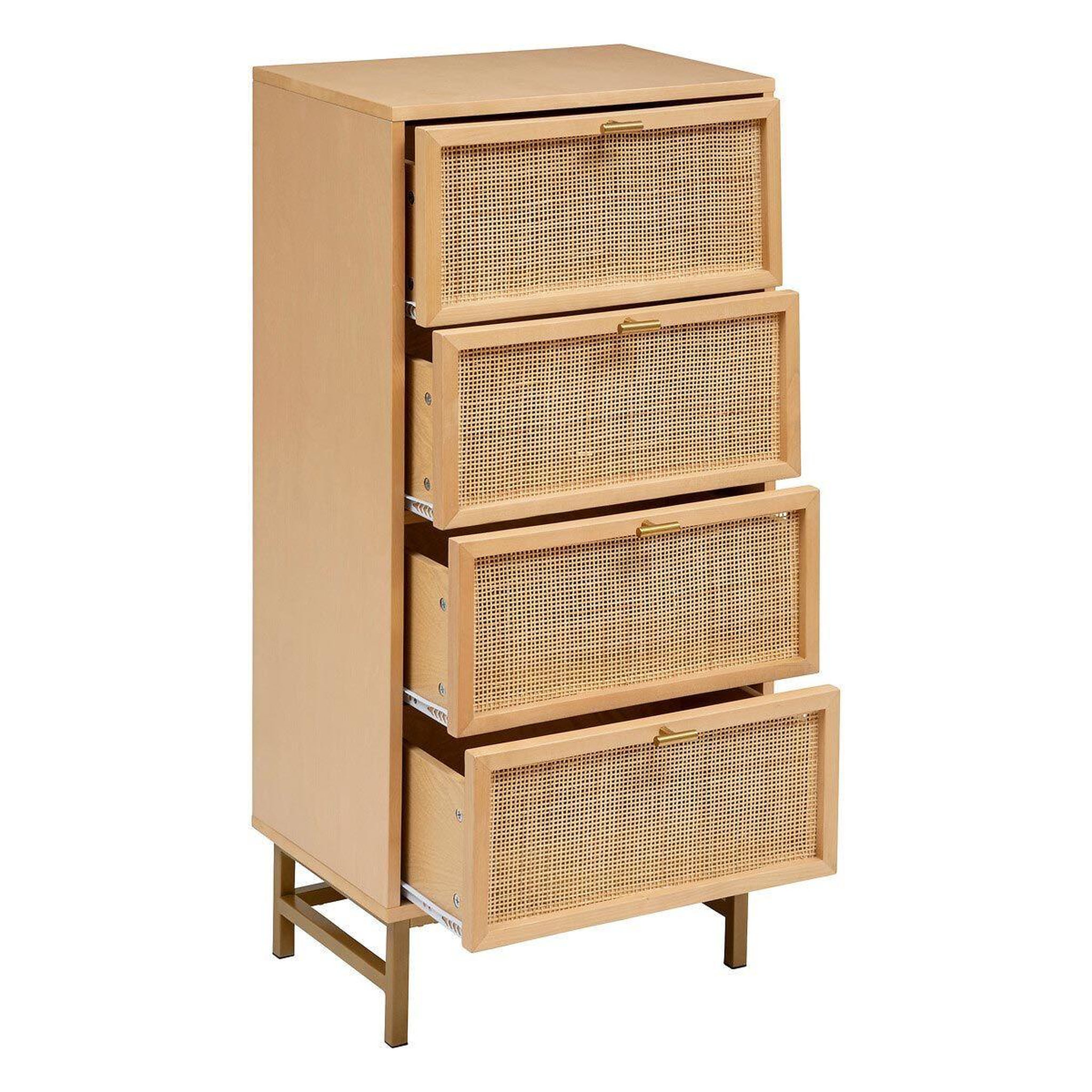 Voir la diapositive 2 : ATMOSPHERA Chiffonnier 4 Tiroirs Cannage  Rayo  107cm Naturel