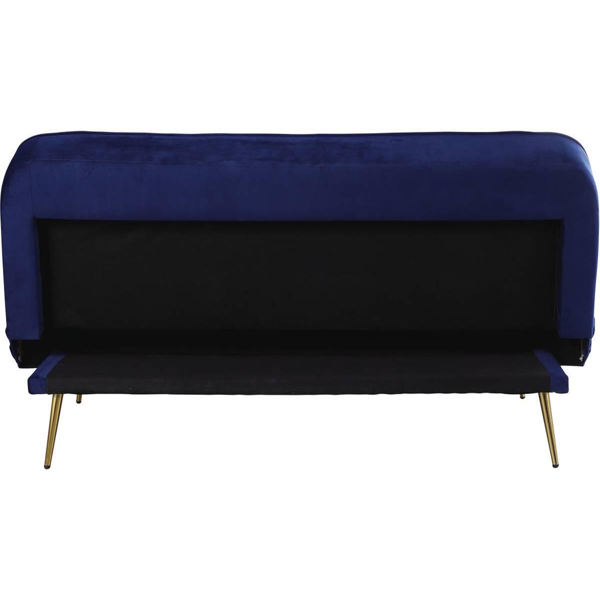 Voir la diapositive 5 : Habitat et Jardin Canapé clic clac en velours  james  - 180 x  83 x 75 cm - 3 places - bleu foncé
