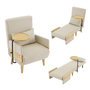 Voir la diapositive 1 : MERAX Fauteuil Convertible 3 En 1 Avec Plateau Beige Lin