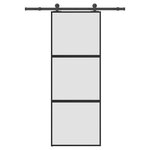 VIDAXL Porte coulissante kit de quincaillerie trempe verre aluminium
