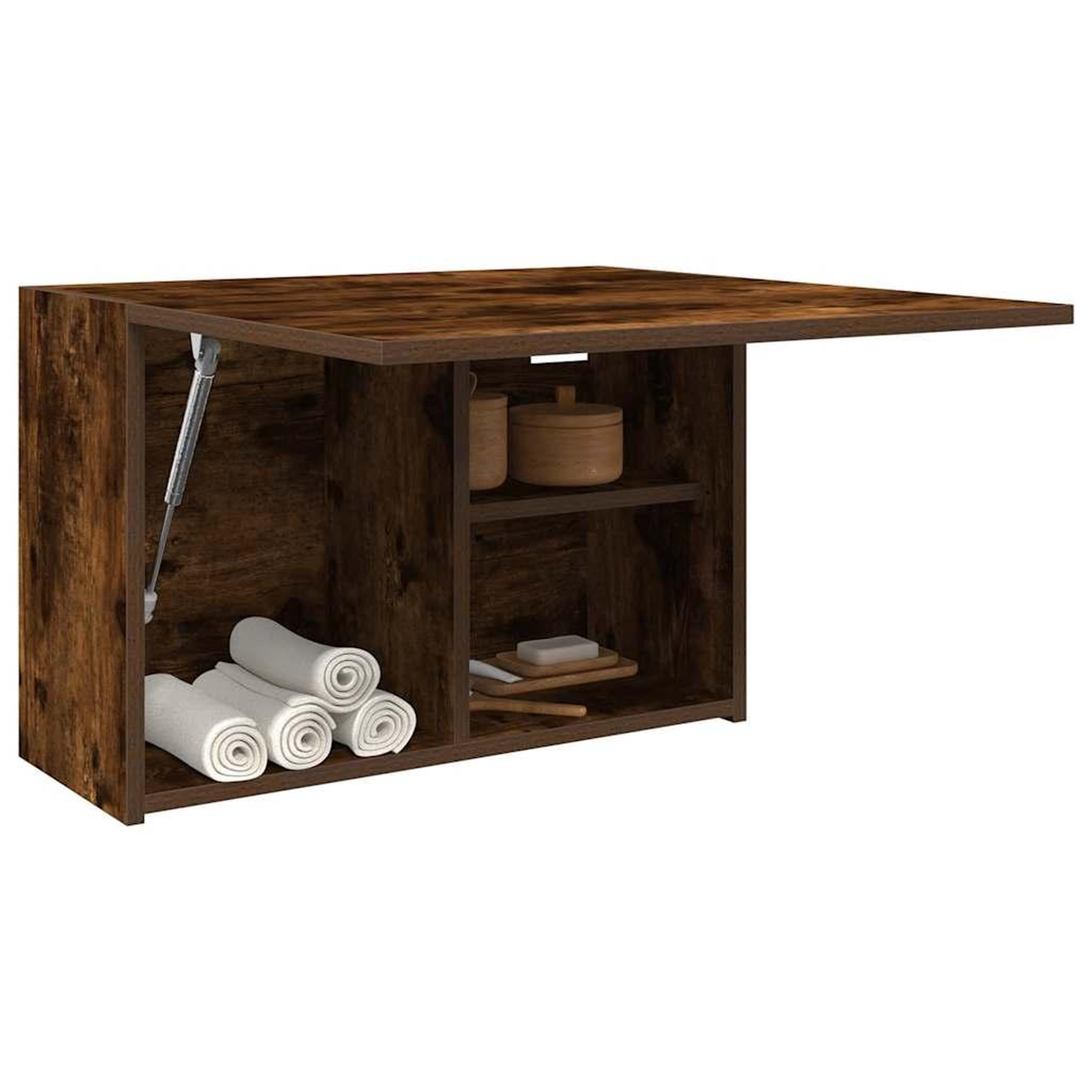 VIDAXL Armoire murale de bain chene fume 60x25x40 cm bois d'ingenierie