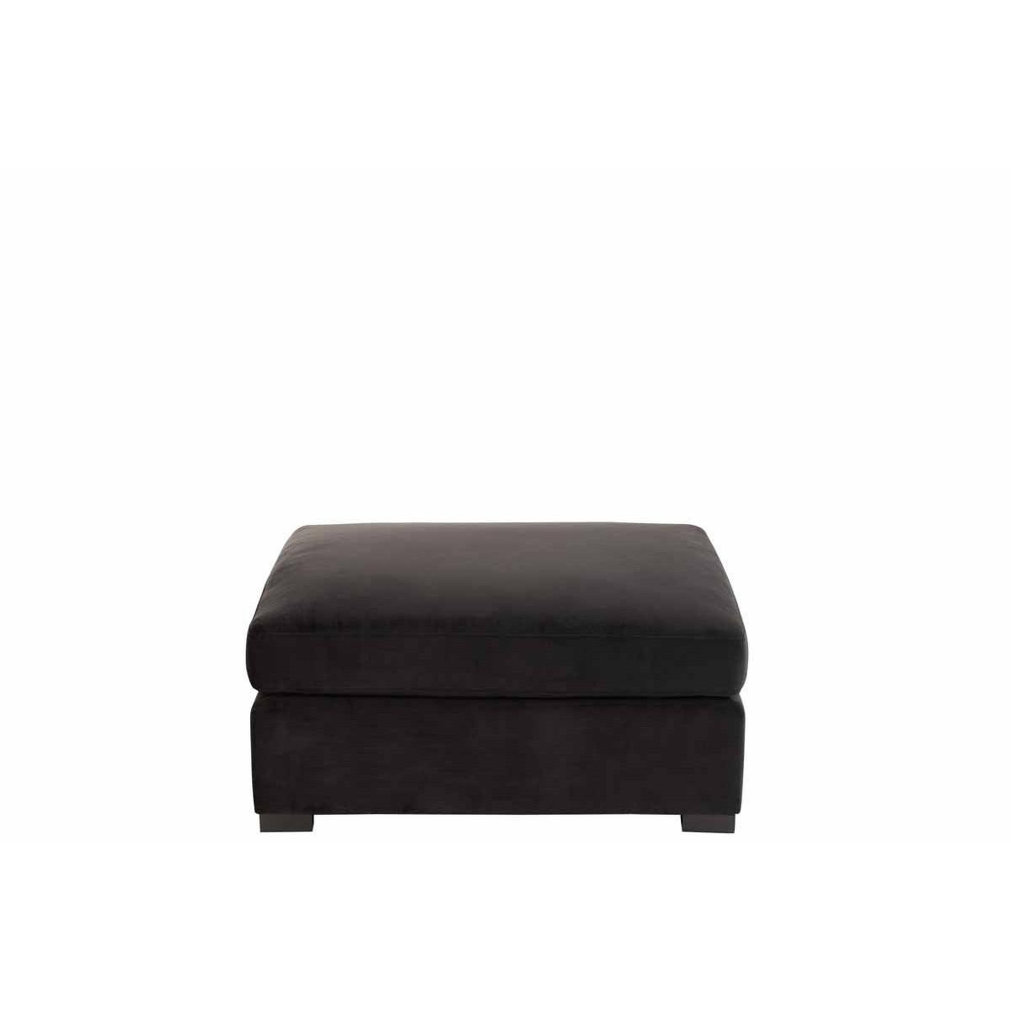Voir la diapositive 2 : J-LINE Pouf en velours design  abosa  113cm noir