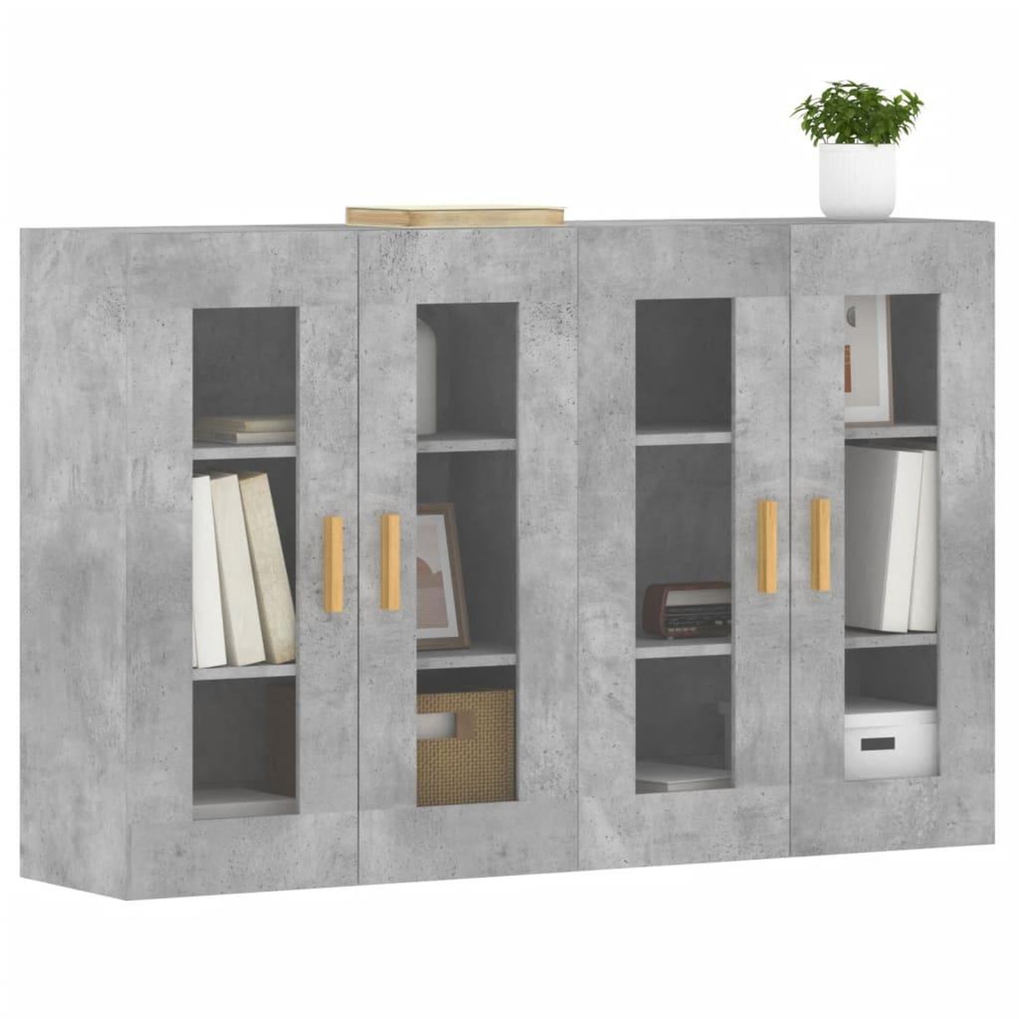 Voir la diapositive 3 : VIDAXL Armoires murales 2 pcs gris beton bois d'ingenierie
