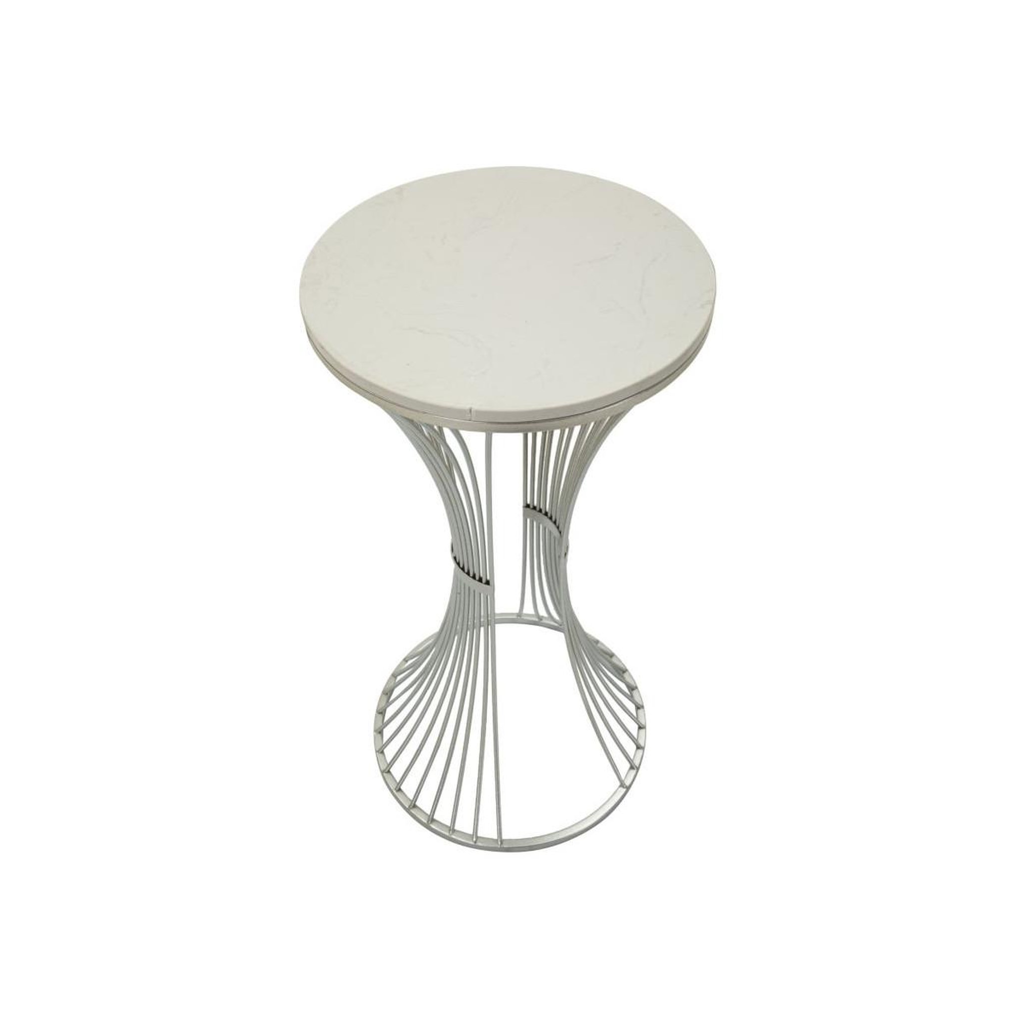 Voir la diapositive 3 : Paris Prix Table d'appoint en marbre  funnel  79cm argent