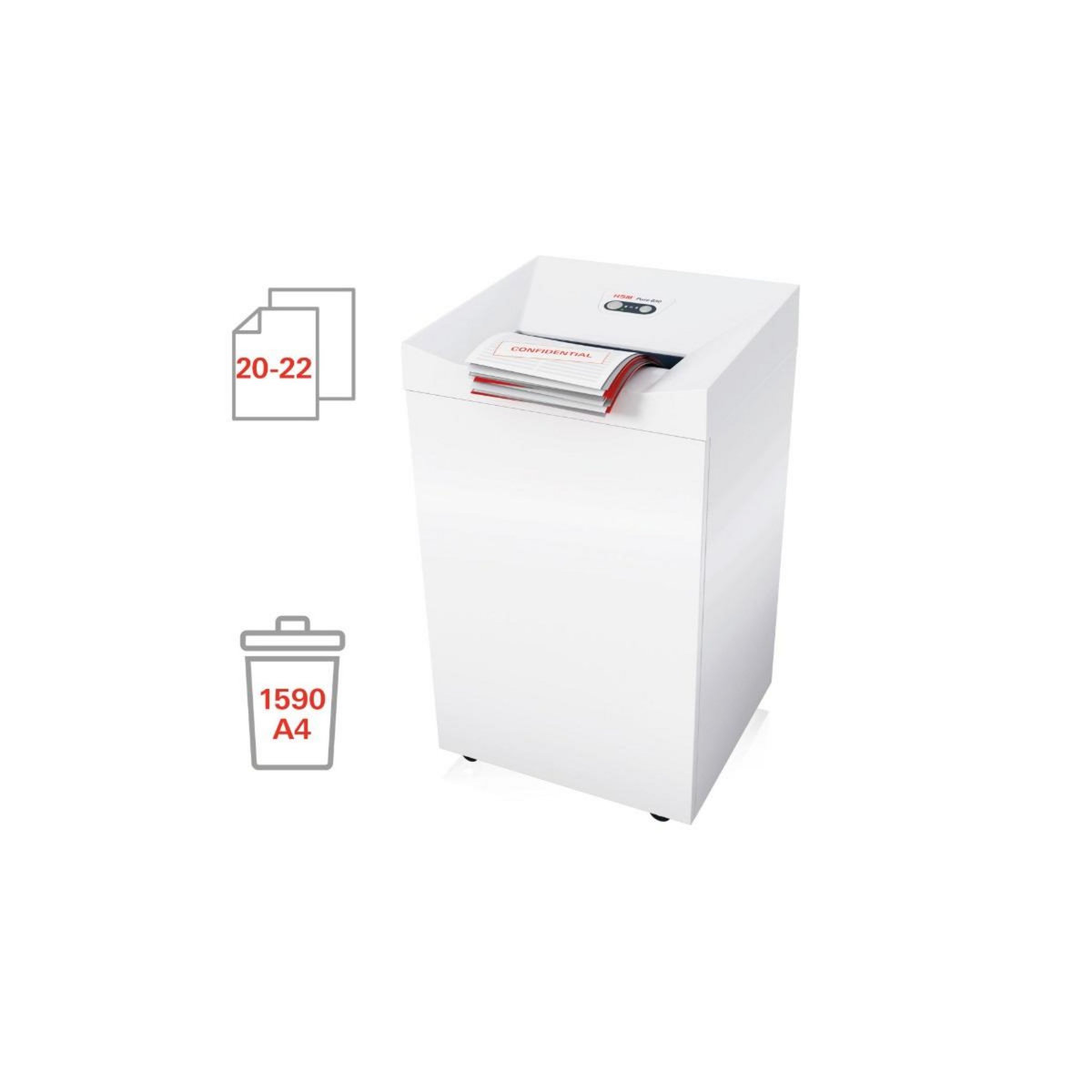 Hsm Destructeur de documents 20-22 feuilles coupe particules 4,5x30mm - 2363111