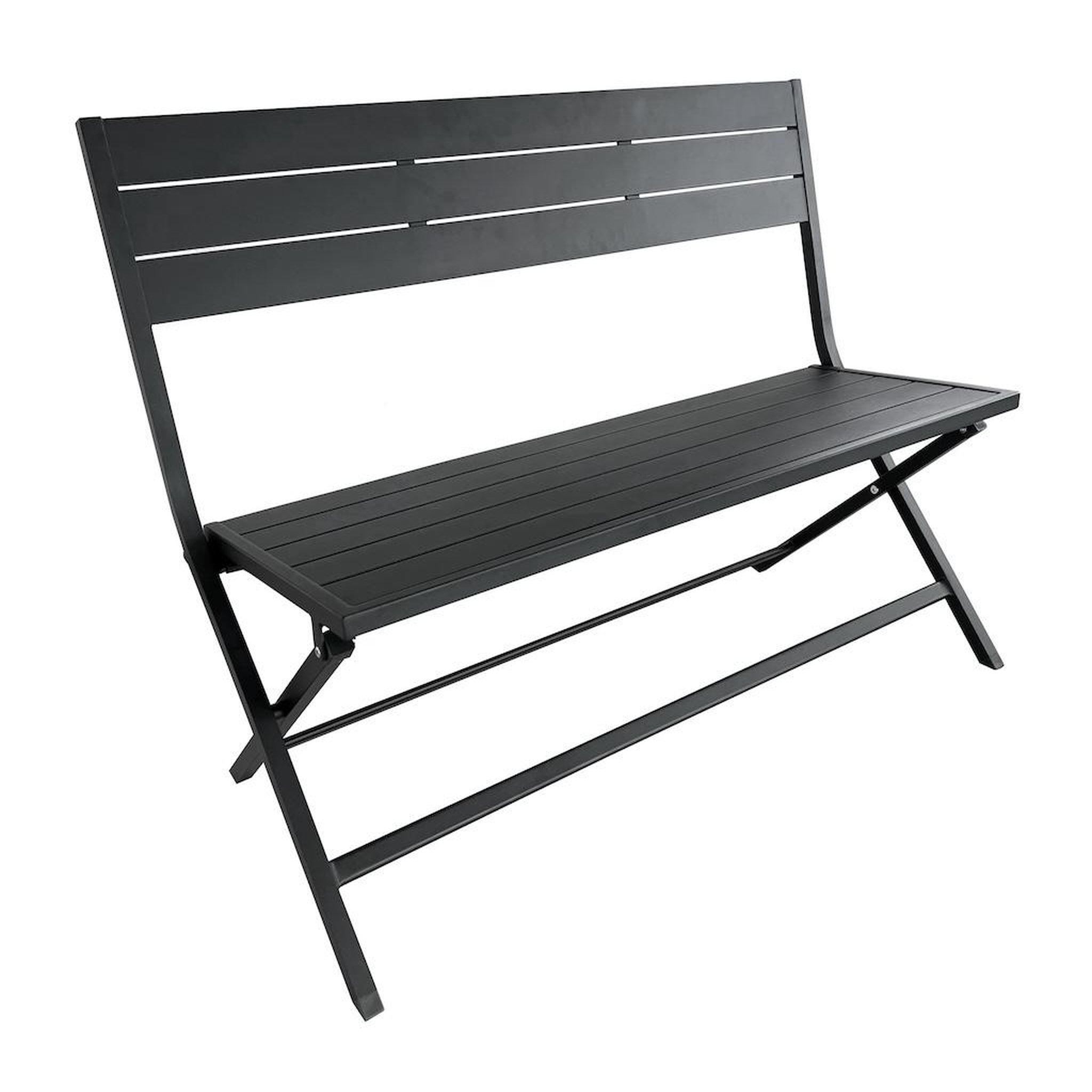Proloisirs Banc pliant - LUCCA - Aluminium époxy graphite - Lattes - 120 cm