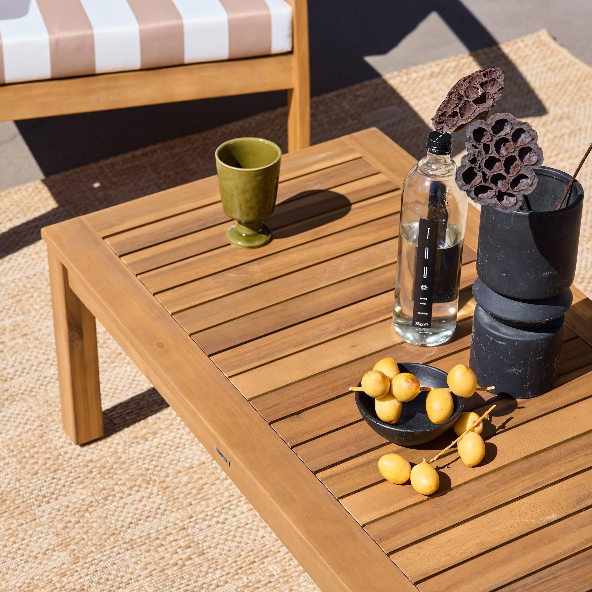 Voir la diapositive 5 : SWEEEK Salon de jardin en bois 4 places - Ushuaïa - Canapé, fauteuils et table basse en acacia, design