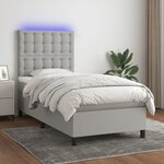 VIDAXL Sommier a lattes de lit avec matelas et LED Gris clair 80x200cm